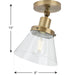 Progress Lighting Hinton Collection 1 Light 60W Medium Base Flush Mount Close To Ceiling Fixture (P350198-163)