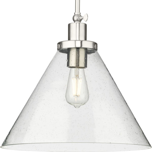 Progress Lighting Hinton Collection 100W One-Light Large Pendant Glass Brushed Nickel (P500384-009)