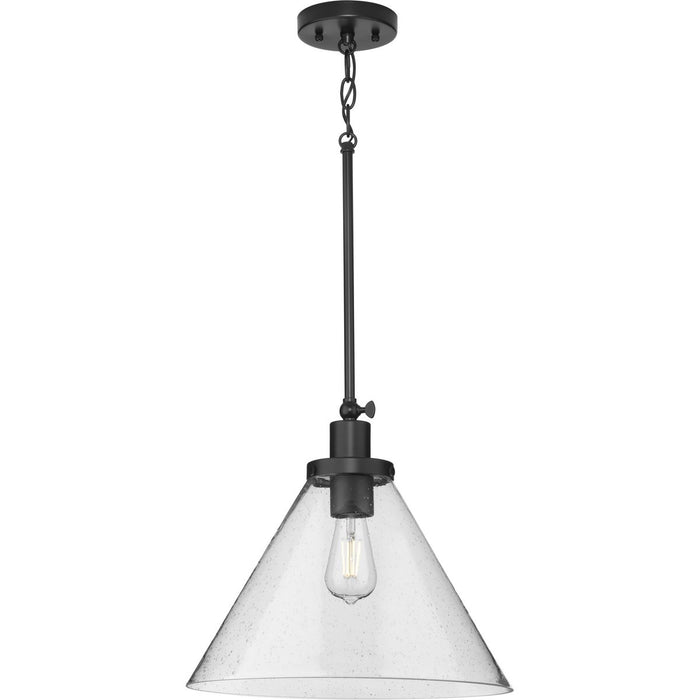 Progress Lighting Hinton Collection 100W One-Light Large Pendant Glass Matte Black (P500384-31M)