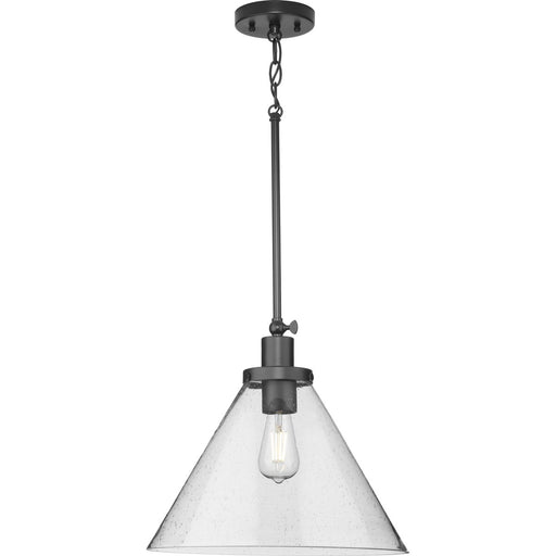 Progress Lighting Hinton Collection 100W One-Light Large Pendant Glass Matte Black (P500384-31M)