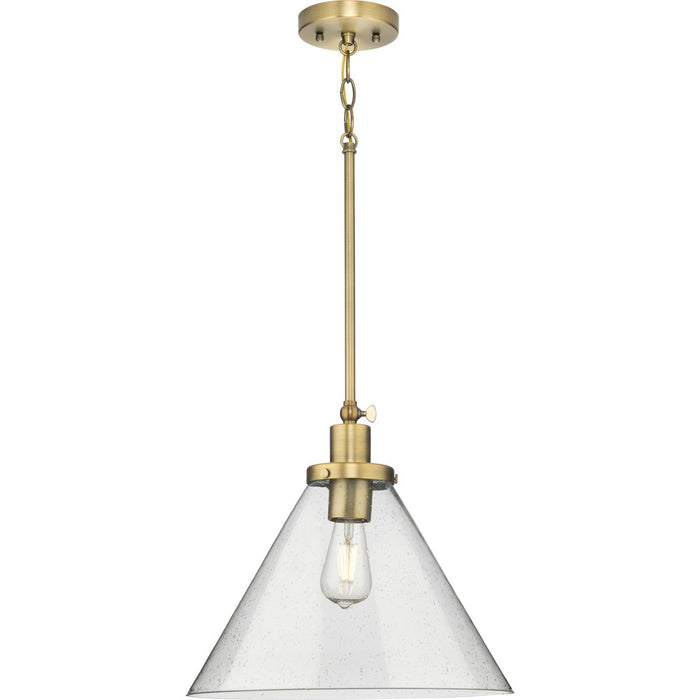 Progress Lighting Hinton Collection 100W One-Light Large Pendant Glass Vintage Brass (P500384-163)