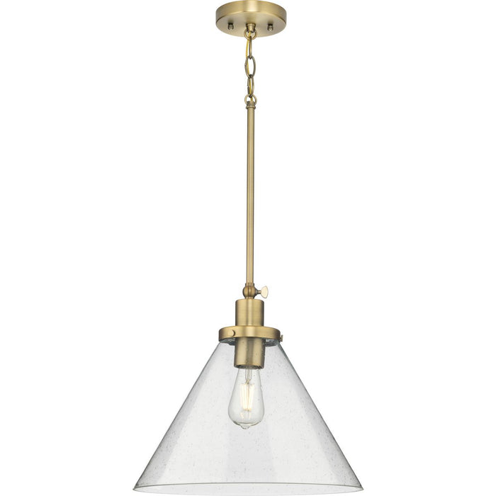 Progress Lighting Hinton Collection 100W One-Light Large Pendant Glass Vintage Brass (P500384-163)