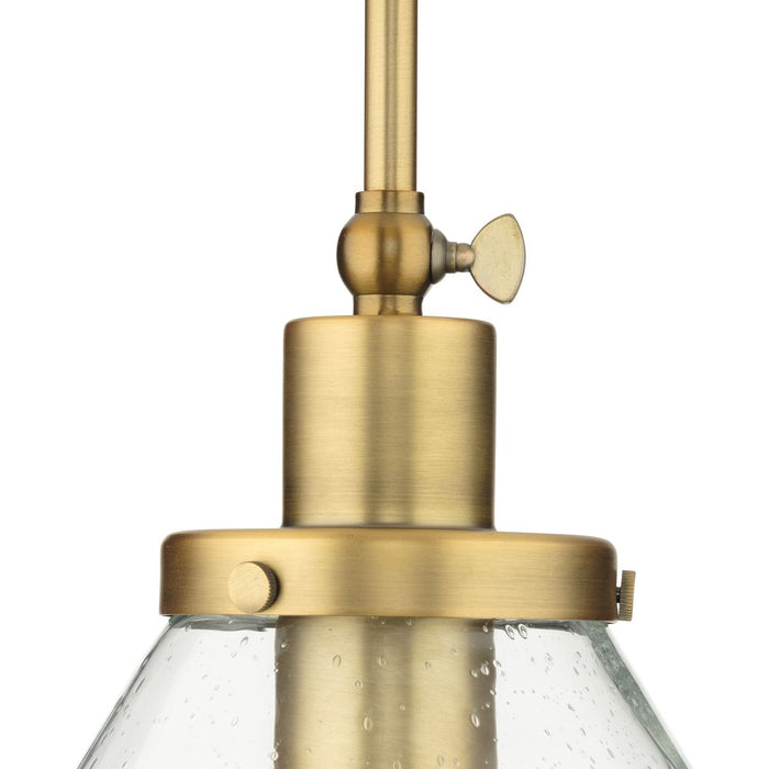 Progress Lighting Hinton Collection 100W One-Light Large Pendant Glass Vintage Brass (P500384-163)