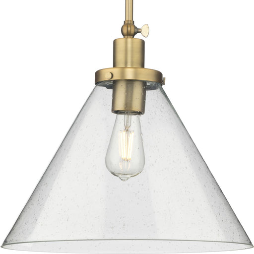 Progress Lighting Hinton Collection 100W One-Light Large Pendant Glass Vintage Brass (P500384-163)