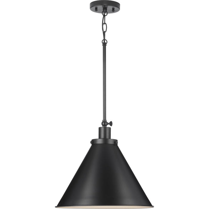 Progress Lighting Hinton Collection 100W One-Light Large Pendant Metal Matte Black (P500385-31M)