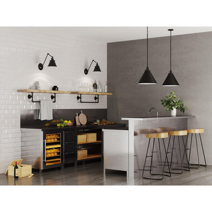 Progress Lighting Hinton Collection 100W One-Light Large Pendant Metal Matte Black (P500385-31M)