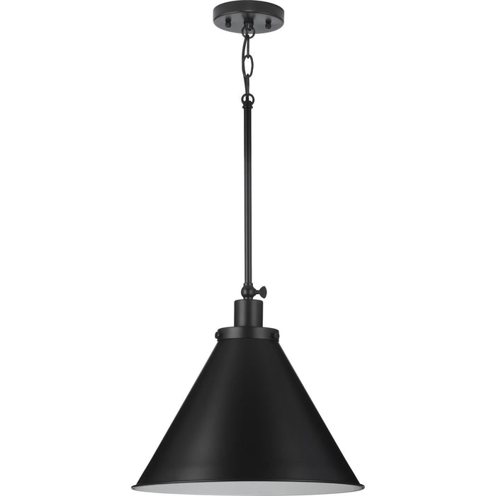 Progress Lighting Hinton Collection 100W One-Light Large Pendant Metal Matte Black (P500385-31M)