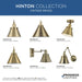 Progress Lighting Hinton Collection 100W One-Light Large Pendant Metal Vintage Brass (P500385-163)