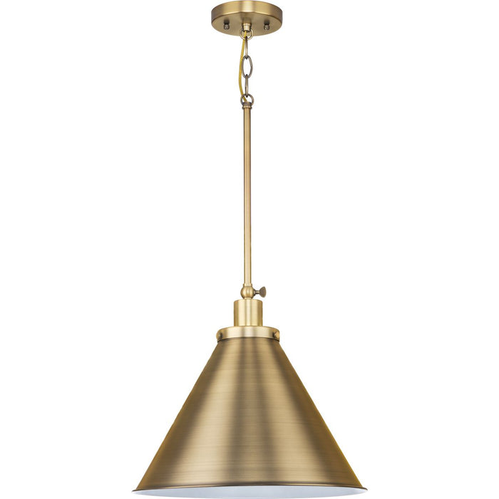 Progress Lighting Hinton Collection 100W One-Light Large Pendant Metal Vintage Brass (P500385-163)