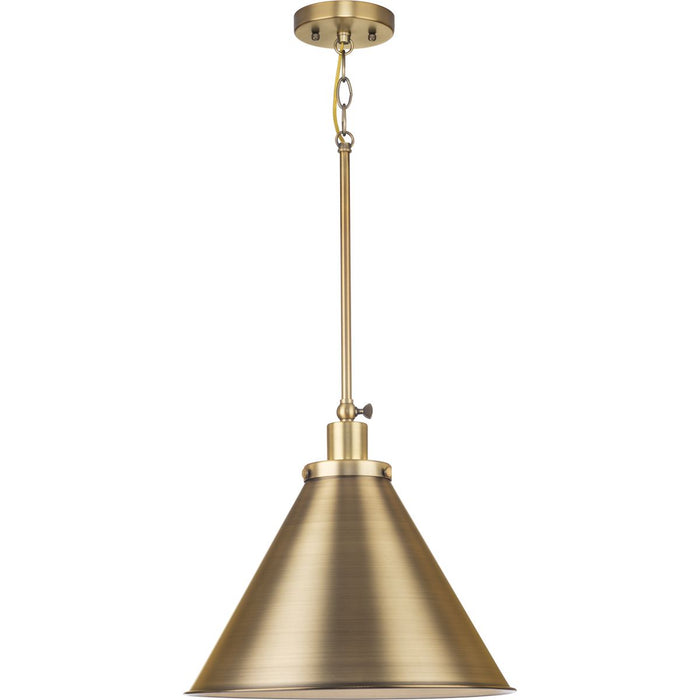 Progress Lighting Hinton Collection 100W One-Light Large Pendant Metal Vintage Brass (P500385-163)