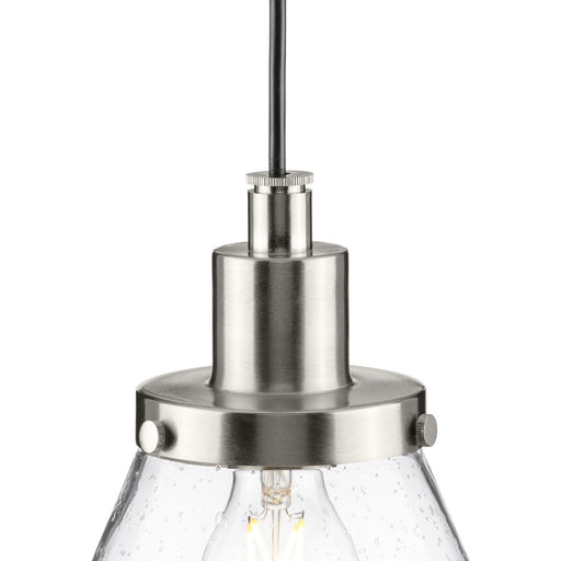 Progress Lighting Hinton Collection 60W One-Light Mini Pendant Glass Brushed Nickel (P500382-009)