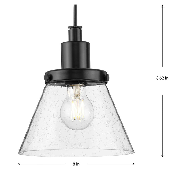 Progress Lighting Hinton Collection 60W One-Light Mini Pendant Glass Matte Black (P500382-31M)