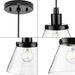 Progress Lighting Hinton Collection 60W One-Light Mini Pendant Glass Matte Black (P500382-31M)