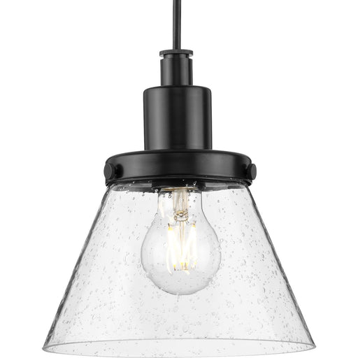 Progress Lighting Hinton Collection 60W One-Light Mini Pendant Glass Matte Black (P500382-31M)