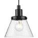 Progress Lighting Hinton Collection 60W One-Light Mini Pendant Glass Matte Black (P500382-31M)