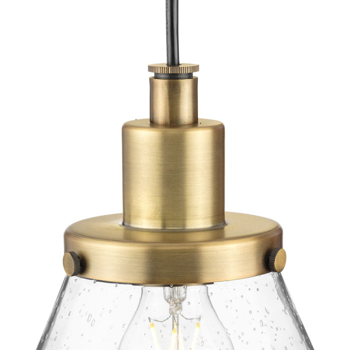 Progress Lighting Hinton Collection 60W One-Light Mini Pendant Glass Vintage Brass (P500382-163)