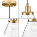 Progress Lighting Hinton Collection 60W One-Light Mini Pendant Glass Vintage Brass (P500382-163)