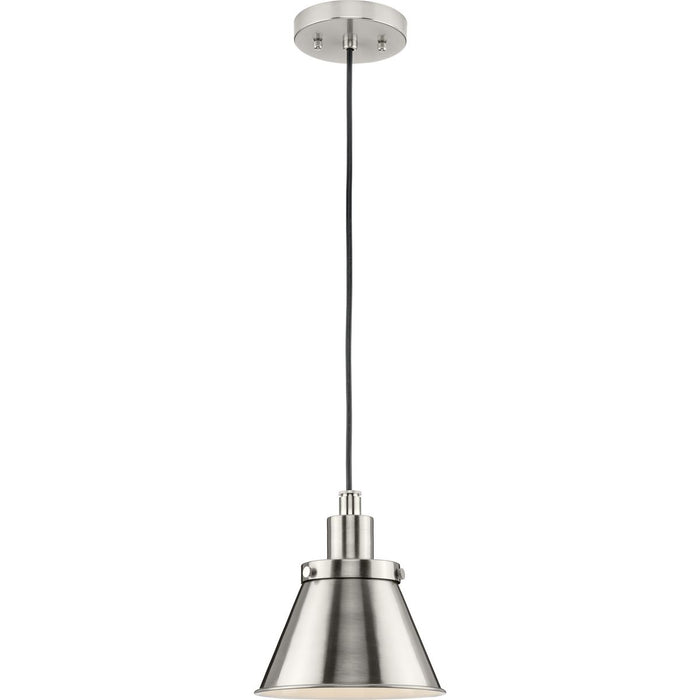 Progress Lighting Hinton Collection 60W One-Light Mini Pendant Metal Brushed Nickel (P500383-009)