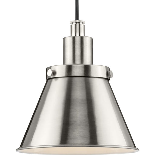 Progress Lighting Hinton Collection 60W One-Light Mini Pendant Metal Brushed Nickel (P500383-009)