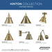 Progress Lighting Hinton Collection 60W One-Light Mini Pendant Metal Vintage Brass (P500383-163)