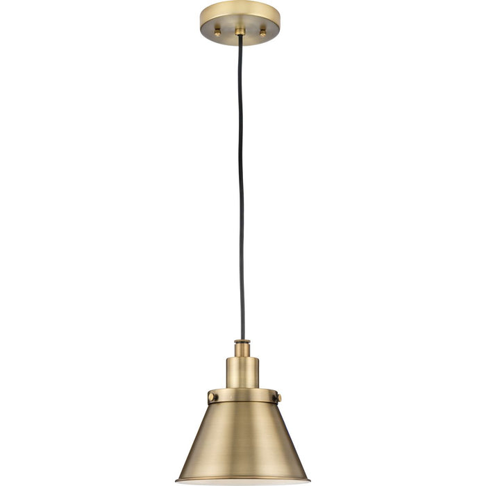 Progress Lighting Hinton Collection 60W One-Light Mini Pendant Metal Vintage Brass (P500383-163)