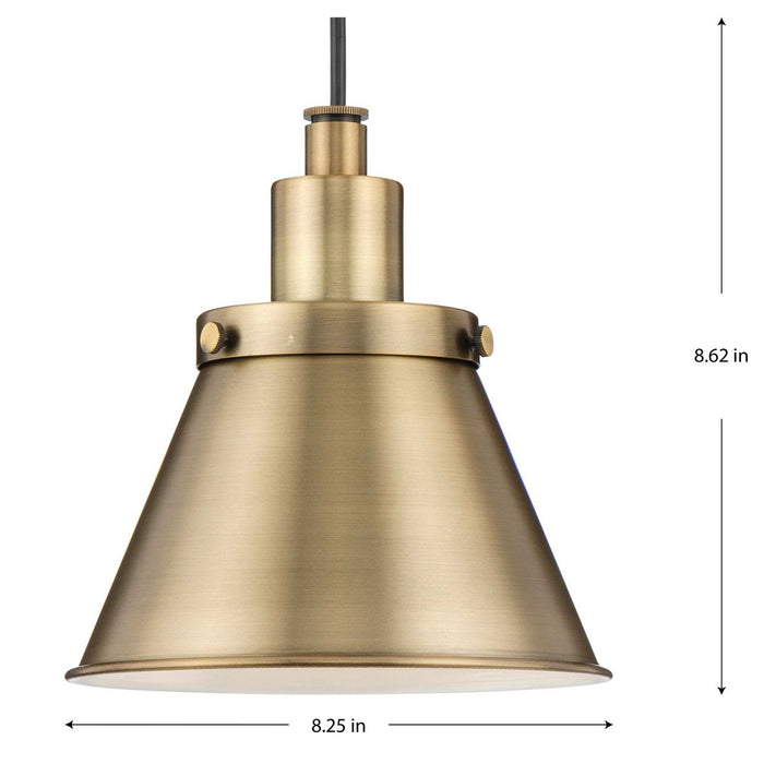 Progress Lighting Hinton Collection 60W One-Light Mini Pendant Metal Vintage Brass (P500383-163)