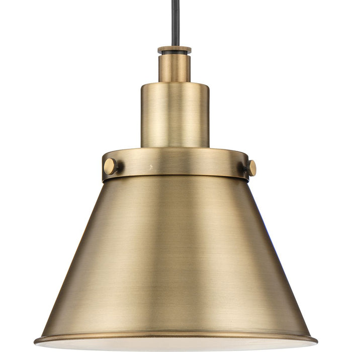 Progress Lighting Hinton Collection 60W One-Light Mini Pendant Metal Vintage Brass (P500383-163)