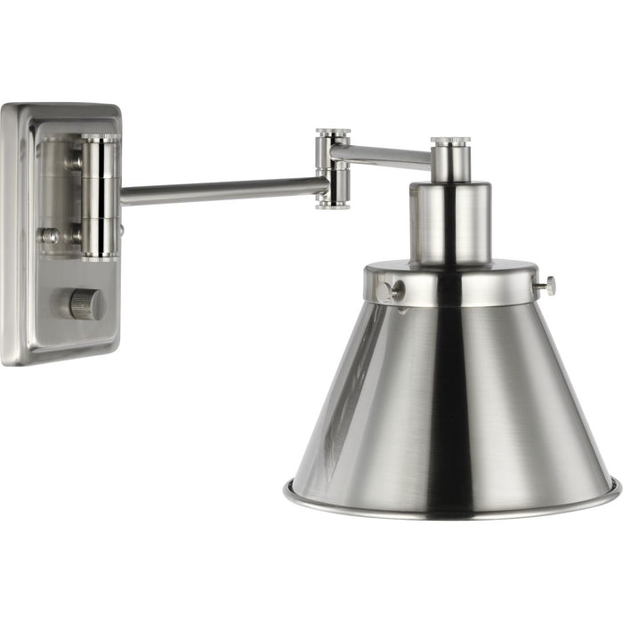 Progress Lighting Hinton Collection Brushed Nickel Swing Arm Wall Light (P710085-009)