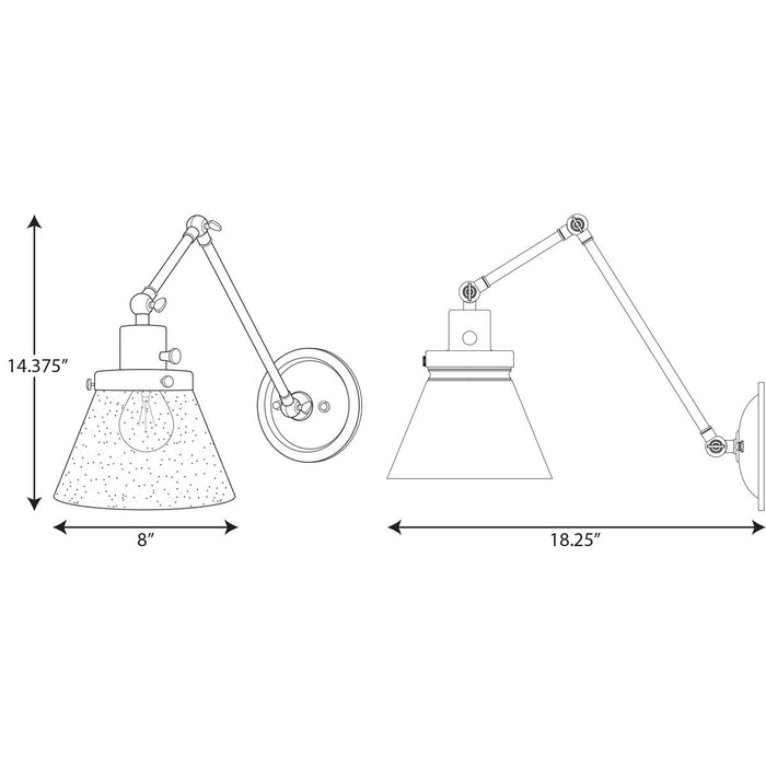 Progress Lighting Hinton Collection Brushed Nickel Swing Arm Wall Light (P710094-009)