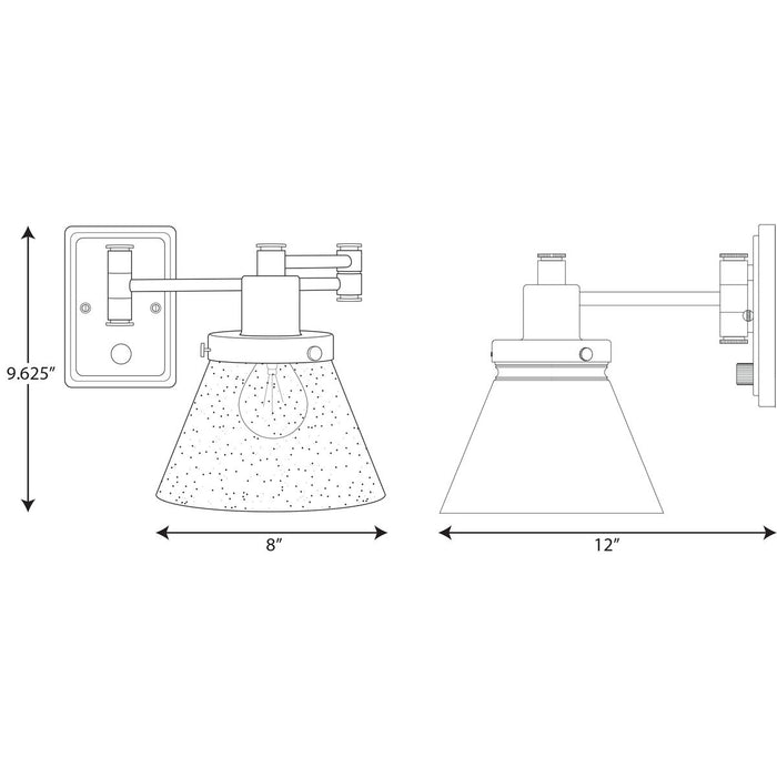 Progress Lighting Hinton Collection Vintage Brass Swing Arm Wall Light (P710084-163)