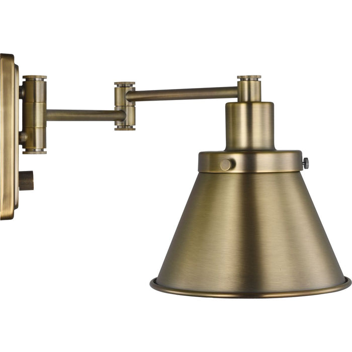 Progress Lighting Hinton Collection Vintage Brass Swing Arm Wall Light (P710085-163)