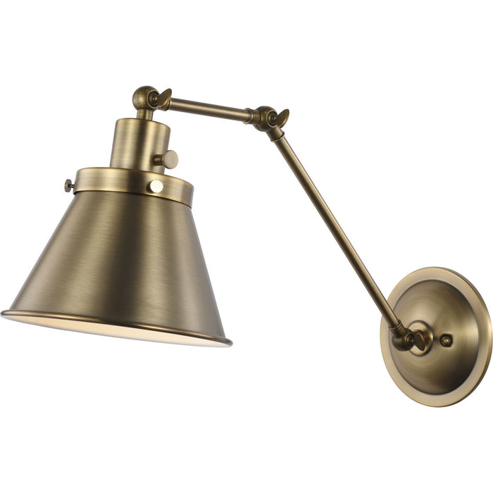 Progress Lighting Hinton Collection Vintage Brass Swing Arm Wall Light (P710095-163)