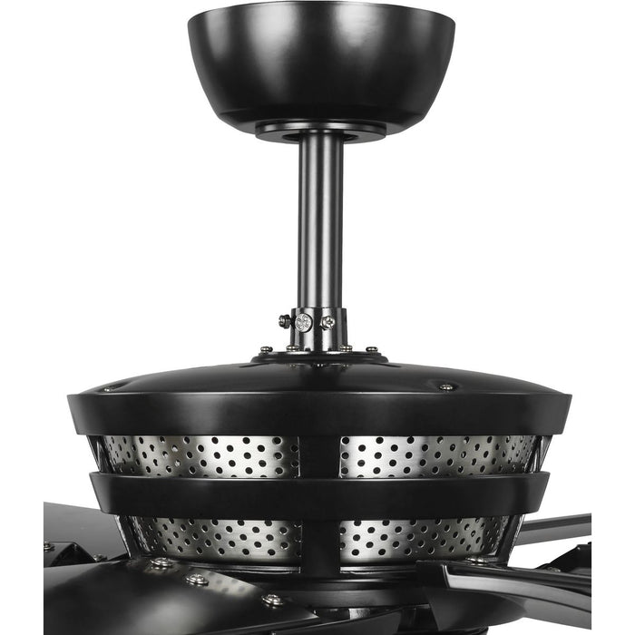 Progress Lighting Huff Collection Indoor/Outdoor 96 Inch Six-Blade Black Ceiling Fan (P250030-031)
