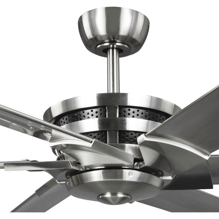 Progress Lighting Huff Collection Indoor/Outdoor 96 Inch Six-Blade Brushed Nickel Ceiling Fan (P250030-009)