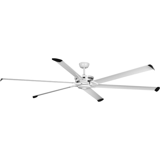 Progress Lighting Huff Collection Indoor/Outdoor 96 Inch Six-Blade Satin White Ceiling Fan (P250030-028)