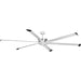 Progress Lighting Huff Collection Indoor/Outdoor 96 Inch Six-Blade Satin White Ceiling Fan (P250030-028)