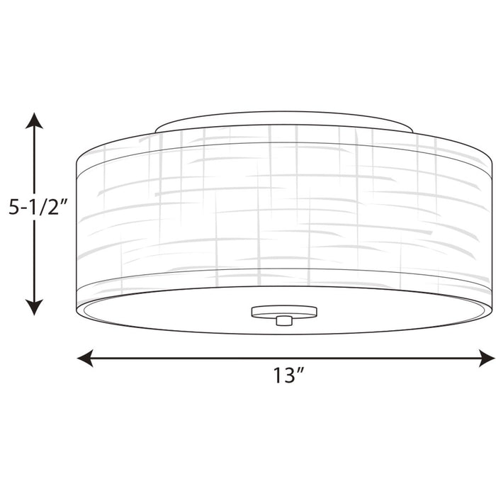 Progress Lighting Inspire Collection 13 Inch Two-Light Flush Mount (P350130-009)