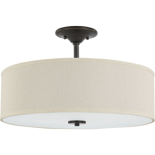 Progress Lighting Inspire Collection Antique Bronze Three-Light 18 Inch Semi-Flush Mount (P350168-020)