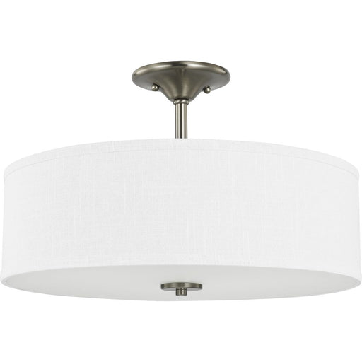 Progress Lighting Inspire Collection Brushed Nickel Three-Light 18 Inch Semi-Flush Mount (P350167-009)