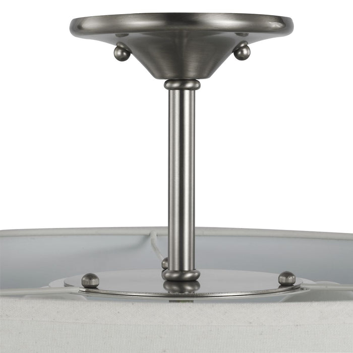 Progress Lighting Inspire Collection Brushed Nickel Three-Light 18 Inch Semi-Flush Mount (P350168-009)
