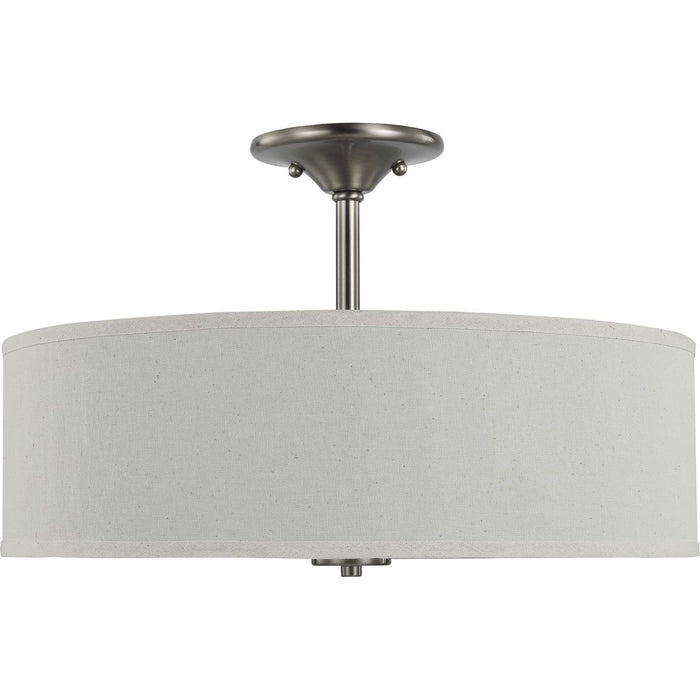Progress Lighting Inspire Collection Brushed Nickel Three-Light 18 Inch Semi-Flush Mount (P350168-009)