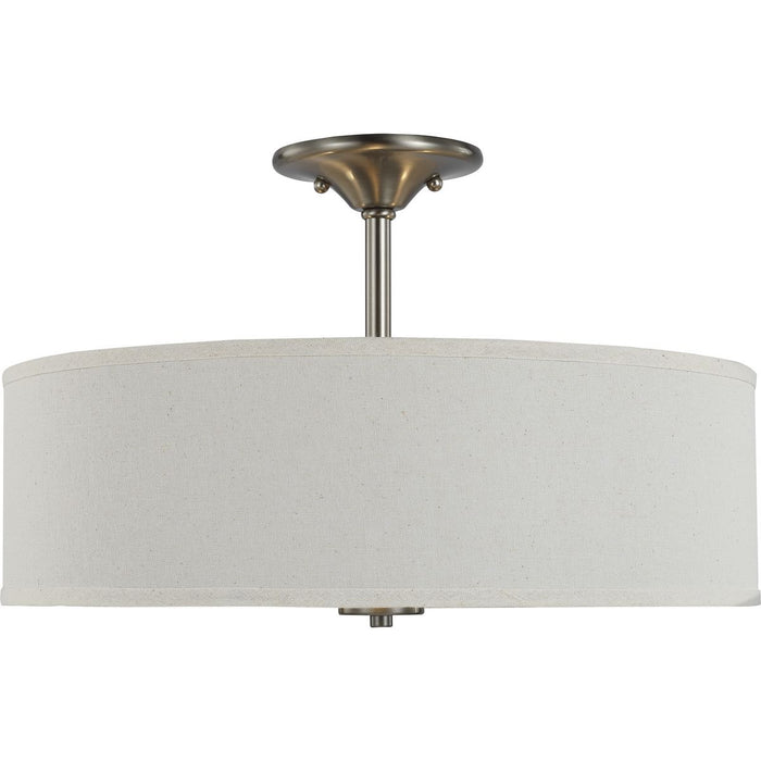 Progress Lighting Inspire Collection Brushed Nickel Three-Light 18 Inch Semi-Flush Mount (P350168-009)