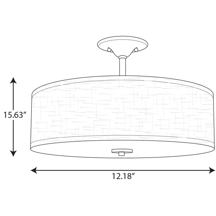 Progress Lighting Inspire Collection Brushed Nickel Three-Light 18 Inch Semi-Flush Mount (P350168-009)