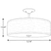 Progress Lighting Inspire Collection Brushed Nickel Three-Light 18 Inch Semi-Flush Mount (P350168-009)