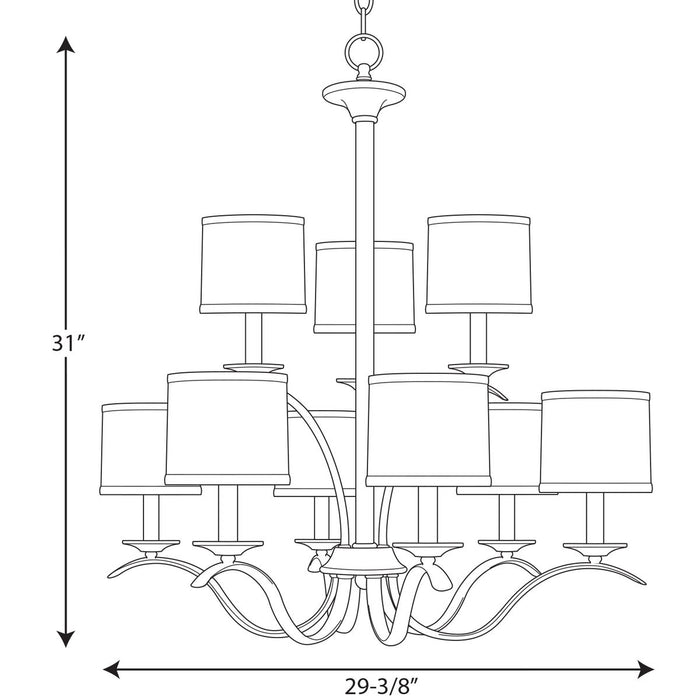 Progress Lighting Inspire Collection Nine-Light Two-Tier Chandelier (P4638-09)