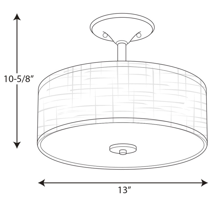 Progress Lighting Inspire Collection One-Light 13 Inch LED Semi-Flush Mount 3000K (P3683-2030K9)