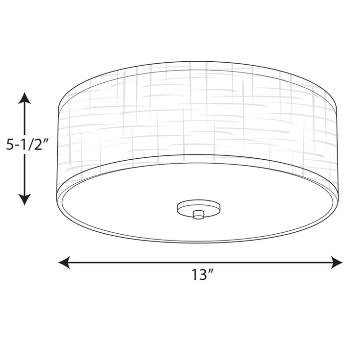 Progress Lighting Inspire Collection Two-Light 13 Inch Flush Mount (P3713-09)