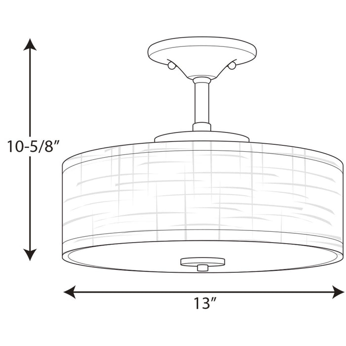 Progress Lighting Inspire LED Collection 13 Inch LED Semi-Flush 3000K (P350134-143-30)