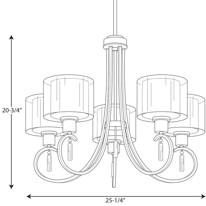 Progress Lighting Invite Collection Five-Light Chandelier (P4696-09)