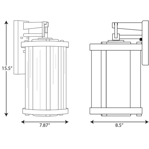 Progress Lighting Irondale Collection Black One-Light Medium Wall Lantern (P560149-031)